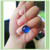 Thermochromic mood Tracker Stainless Steel Necklace Temperature Discoloration Glass Cabochon Necklace Jewelry