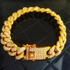 Thick Cuban Chain Bracelet Men's Bracelet Metal Bohemian Crystal Inlaid Accessories Party Jewelry