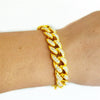 Thick Cuban Chain Bracelet Men's Bracelet Metal Bohemian Crystal Inlaid Accessories Party Jewelry
