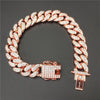 Thick Cuban Chain Bracelet Men's Bracelet Metal Bohemian Crystal Inlaid Accessories Party Jewelry
