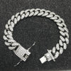 Thick Cuban Chain Bracelet Men's Bracelet Metal Bohemian Crystal Inlaid Accessories Party Jewelry