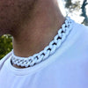Thick Necklace Chain Choker Cuban Curb White Acrylic Mens Womans Jewellery Super Thick