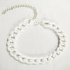 Thick Necklace Chain Choker Cuban Curb White Acrylic Mens Womans Jewellery Super Thick