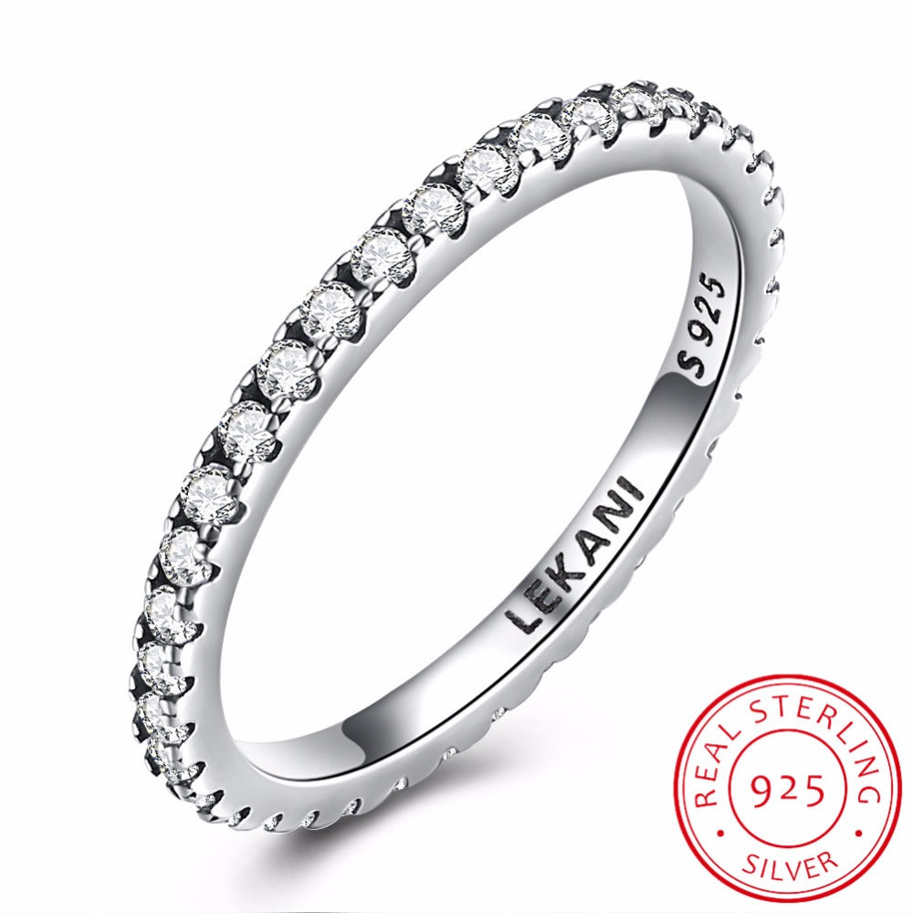 Thin Match Wedding Band Stacking Ring For Women Micro Pave AAA Cubic Zirconia Fine Jewelry 925 Sterling Silver Eternity Ring