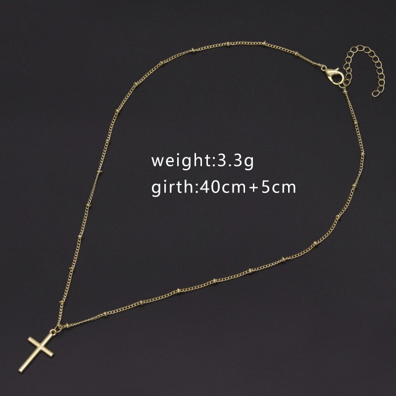 Thin Simple Cross Pendant Necklace For Women Jewelry Gifts Silver Color Chain Choker Unisex Men Daily Party Classic Accessories