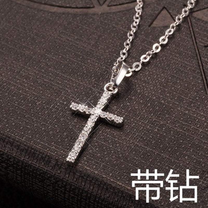 Thin Simple Cross Pendant Necklace For Women Jewelry Gifts Silver Color Chain Choker Unisex Men Daily Party Classic Accessories