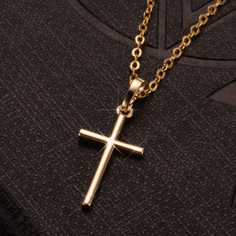 Thin Simple Cross Pendant Necklace For Women Jewelry Gifts Silver Color Chain Choker Unisex Men Daily Party Classic Accessories