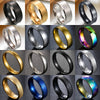 Thin Titanium Steel Couple Rings Simple  Black Gold Finger Ring For Women and Men Mens Jewelry Gifts