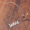 Thorn Letters DANGER Necklace Stainless Steel Wire Brambles Hip-hop Punk Style Choker Harajuku Street Personality Jewelry Charms