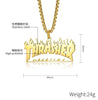 Thrasher men Necklace  custom Hiphop stainless steel personality trendsetter flame bouncing dada fried street Pendant