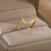 Thread Moon Rings For Women Stainless Steel Vintage Finger Ring Female Male Wedding Engagement Aesthetic Jewelry anillos mujer