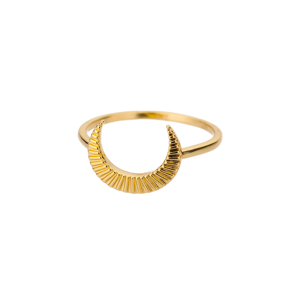 Thread Moon Rings For Women Stainless Steel Vintage Finger Ring Female Male Wedding Engagement Aesthetic Jewelry anillos mujer