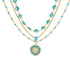 Three Layer Sun Pendant Necklace for Women Lucky Stainless Steel Evil Eye Necklace Wedding Aesthetic Boho Jewelry collares mujer