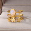 Three Layers Star Opal Rings for Women Open Adjustable Stainless Steel Ring 2023 Trend Wedding Aesthetic Jewelry anillos mujer