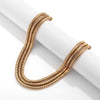 Three Layers Wide Statement Gold Snake Chains Short Choker Necklace for Man Women Hip Hop Clavicle Necklace Gothic Punk Jewelry
