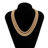 Three Layers Wide Statement Gold Snake Chains Short Choker Necklace for Man Women Hip Hop Clavicle Necklace Gothic Punk Jewelry
