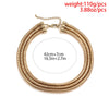 Three Layers Wide Statement Gold Snake Chains Short Choker Necklace for Man Women Hip Hop Clavicle Necklace Gothic Punk Jewelry