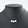 Three Pearl Black Leather Necklace Choker Necklace Women Leather Pearl Choker W118