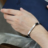 Three-dimensional stick engaving leather bracelet personalized customization stainless steel simple gift for him