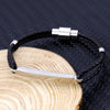 Three-dimensional stick engaving leather bracelet personalized customization stainless steel simple gift for him