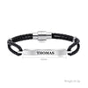 Three-dimensional stick engaving leather bracelet personalized customization stainless steel simple gift for him