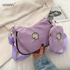 Three-in-one bag wide shoulder strap nylon bag female bag Messenger bag wild chain single shoulder underarm bag