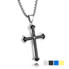 Three-layer cross bible necklace titanium steel casual men's faith necklace jewelry