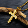 Three-layer cross bible necklace titanium steel casual men's faith necklace jewelry