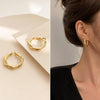Three-ring Hoop Earrings For Women Modern Gold Color Circle Earring 2023 Trendy Korean Jewelry boucle oreille femme