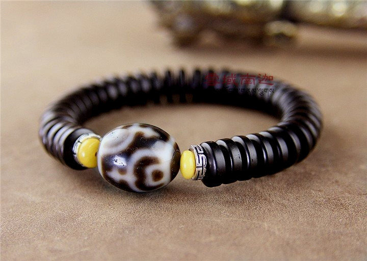 Tibet Jewelry Qualitied Dzi Ji Bead Daluo Vase Pattern Bracelet for Men & Women Natural Coconut Shells High Quality Bracelet