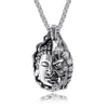 Tibetan Buddhism Men's Necklace Stainless Steel Buddha Demon Religion Jewelry Necklace Pendant Women Amulet Safety Blessing Pray