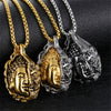 Tibetan Buddhism Men's Necklace Stainless Steel Buddha Demon Religion Jewelry Necklace Pendant Women Amulet Safety Blessing Pray