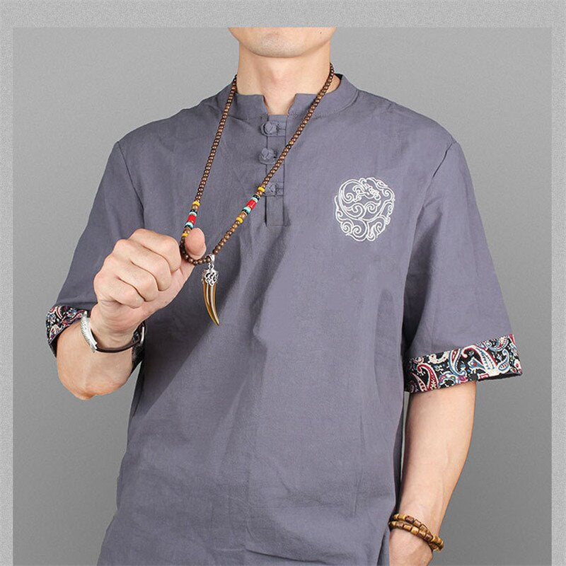 Tibetan Buddhist Mala Wood Beads Necklace Vintage Nepal Charm Ox Horn Pendant Necklace Women Meditation Rosary Necklace Dropship