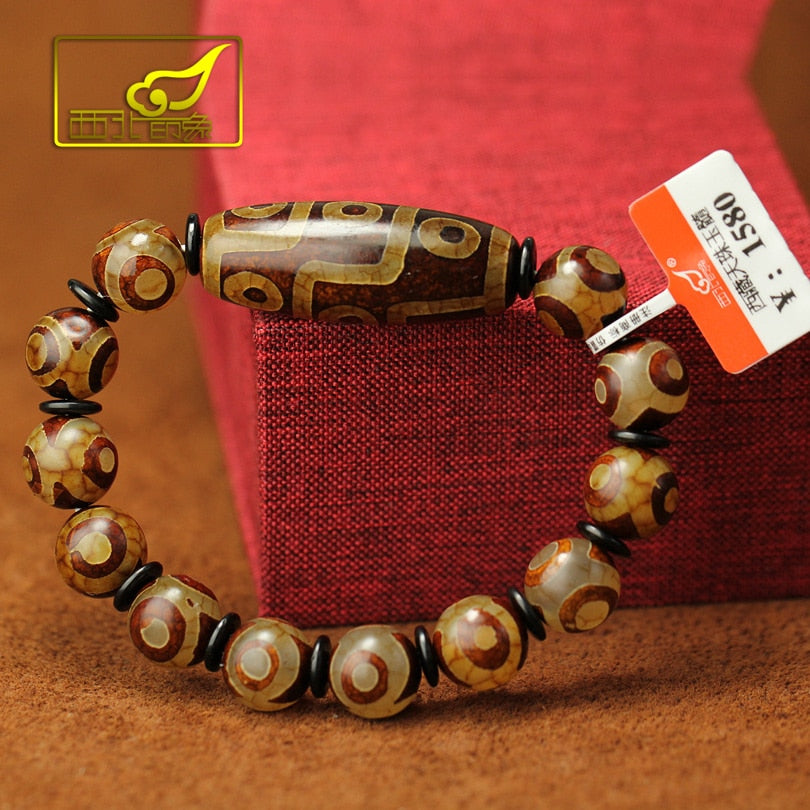 Tibetan Dzi Beads Bracelet Ethnic Style Great Quality Nine eyes and Three eyes Natural Stone Materials