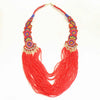Tibetan Jewelry Red Multi-layers Necklace Bohemian Necklaces Tibet Nepal Tribal Jewelry TNL176