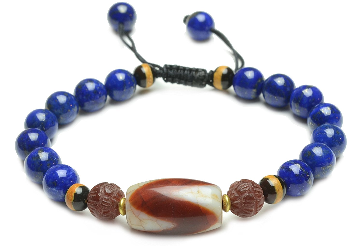 Tibetan Tiger Tooth Protection Dzi Bead Amulet Bracelet -Feng Shui Energy