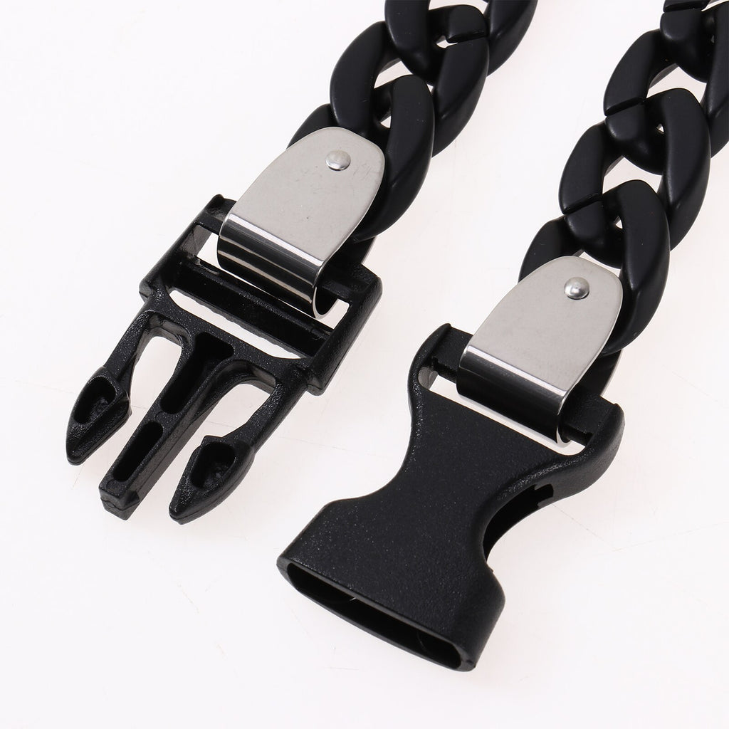 Tide Brand Men and Women The Same Transparent Motorcycle Style Acrylic Metal Buckle Rock Chain Necklace Couples Hiphop Bracelet