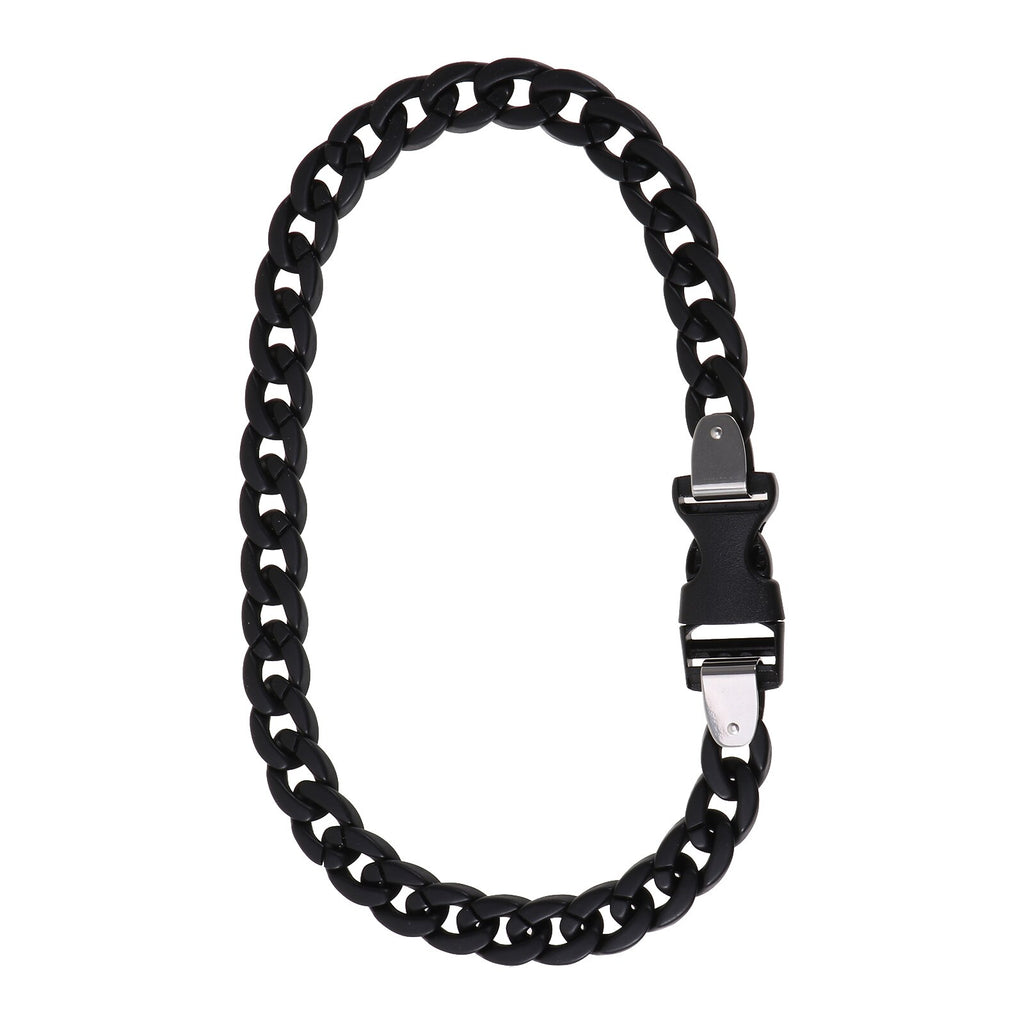 Tide Brand Men and Women The Same Transparent Motorcycle Style Acrylic Metal Buckle Rock Chain Necklace Couples Hiphop Bracelet