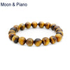 Tiger Eye Bangles Trendy Natural Stone Strand Bracelets Classic Round Beads Energy Jewelry   2020 New Arrvial