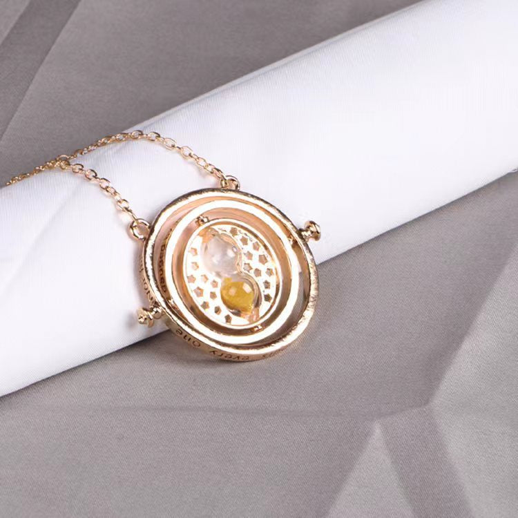 Time-Turner Hourglass Necklace For Women Female   Vintage Gold Chain Pendant Necklaces Gifts