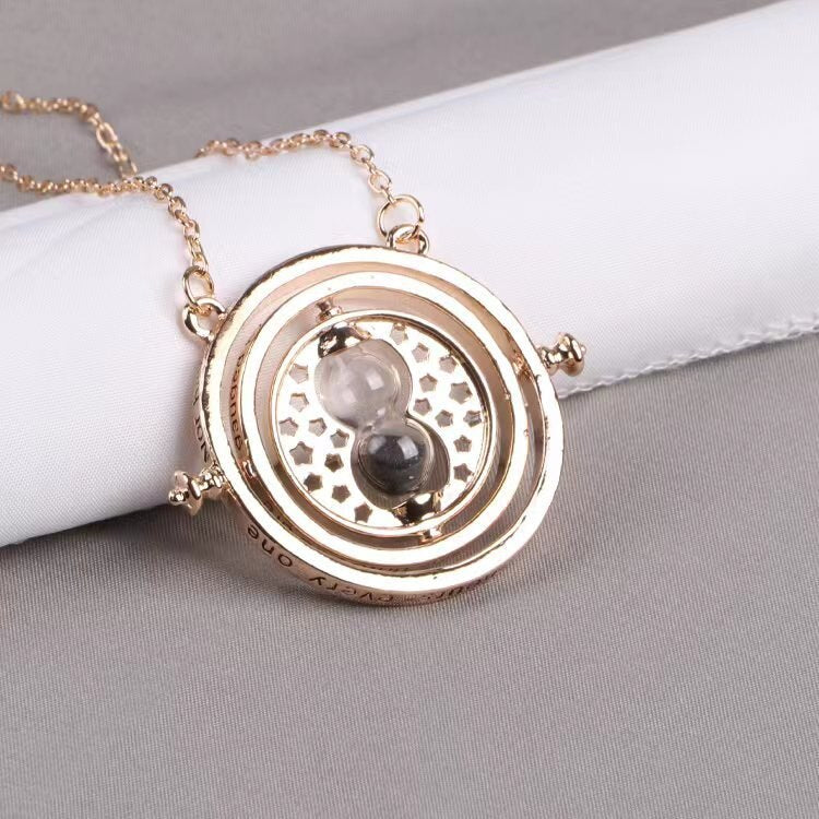 Time-Turner Hourglass Necklace For Women Female   Vintage Gold Chain Pendant Necklaces Gifts