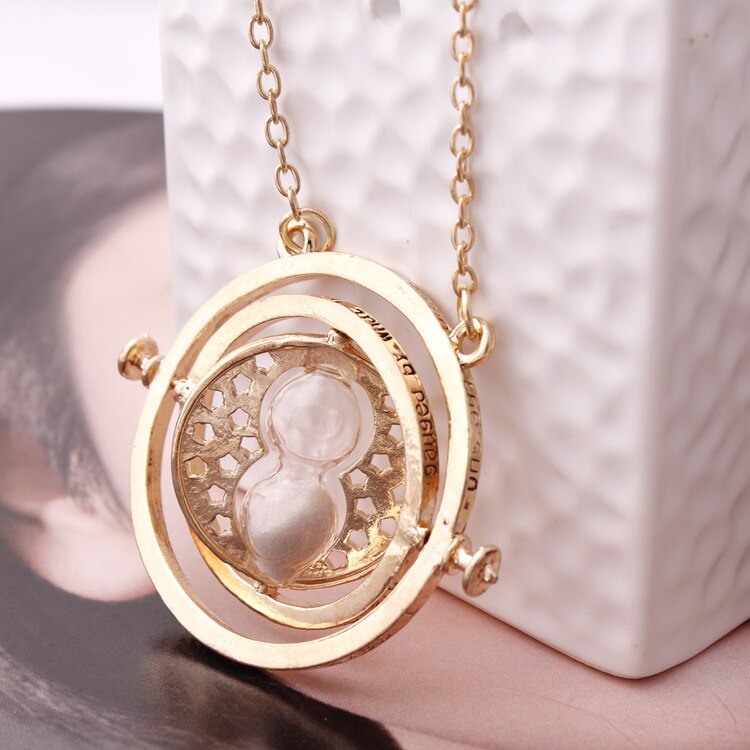 Time-Turner Hourglass Necklace For Women Female   Vintage Gold Chain Pendant Necklaces Gifts