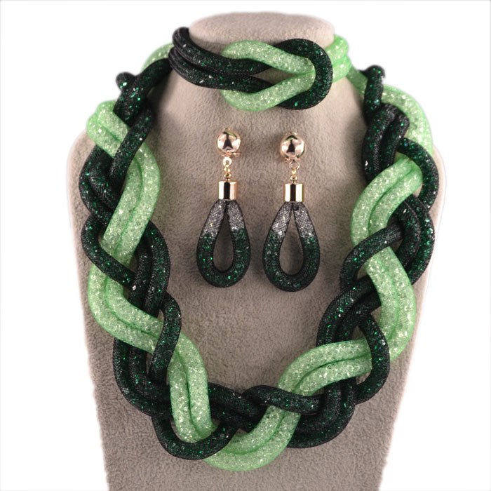 Time limited Top fashion luxurious evergreen nigerian jewelry set wedding african beads jewelry set dubai jewelry sets N1013