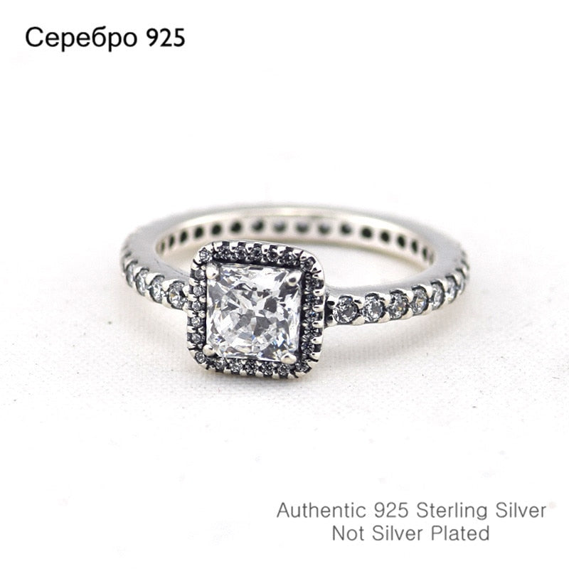 Timeless Elegance Square CZ Rings 925 Sterling Silver Rings Autumn Style DIY Fine Jewelry Rings For Women Jewelry Accessories