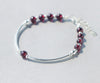 Tinny 5mm(length 17cm-20cm)Real. 925 Sterling Silver Natural red Garnet Stone &round Lucky Bead Bracelet Fine Jewelry GTLS336