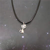 Tiny Cat Charm Choker Necklace, Cat Black Leather Choker, Amimal Pendant, Pet Necklace, Gift for Girls Women