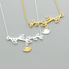 Tiny Cute Bird Necklace Women Nature Jewelry Sparrow Hanging Under Branch Leaf Necklace Stainless Steel Bijoux Femme