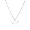 Tiny North America Caribbean Puerto Rico Map Necklaces Outline Country State City Island Puerto Rican Continent Chain Jewelry
