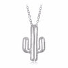 Tiny Palm Desert Cactus Pendant Necklaces For Women Men Friends Silver Gold Simple Sweater Chain Minimalist Plant Jewelry Gifts