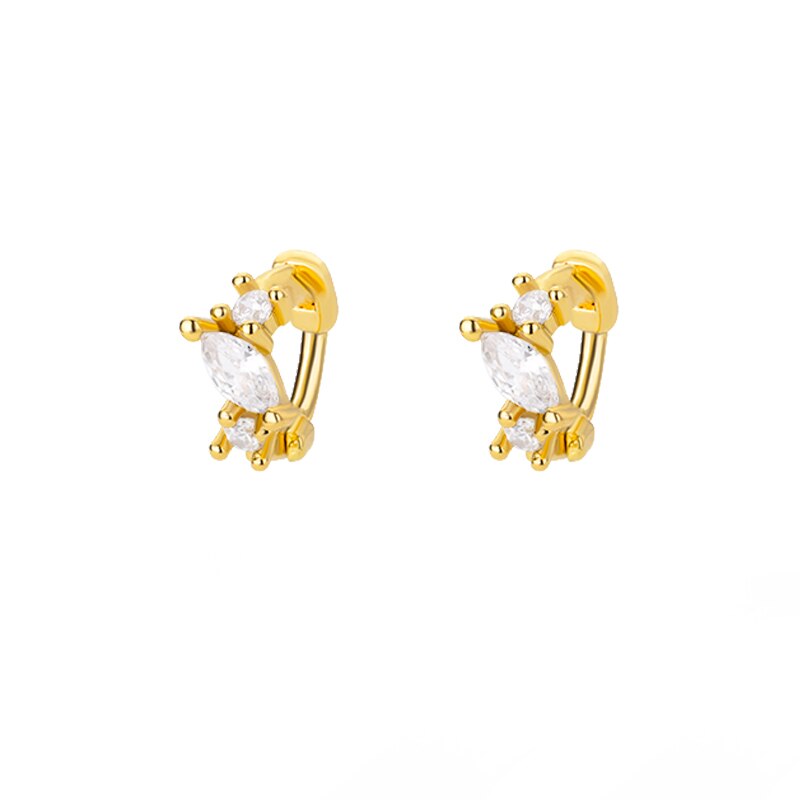 Tiny Zircon Piercing Earrings for Women Stainless Steel Gold Color Hoop Earrings 2023 Trend Wedding Jewelry aretes de mujer
